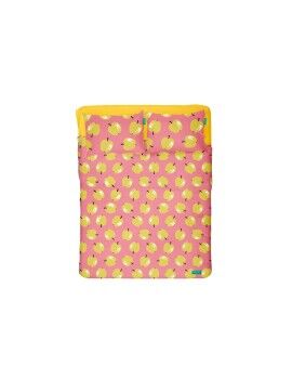 Conjunto de Lençóis Benetton Amarelo Cor de Rosa Padrão Maçã 4 Peças