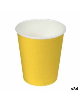 Set de Vasos Algon Cartón Desechables Amarillo 36 Unidades (24 Piezas)