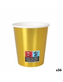 Set de Vasos Algon Cartón Desechables Dorado 36 Unidades 200 ml (10 Piezas)