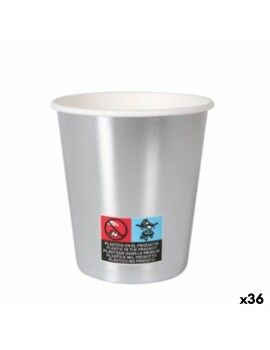 Set de Vasos Algon Cartón Desechables Plateado 36 Unidades 200 ml (10 Piezas)