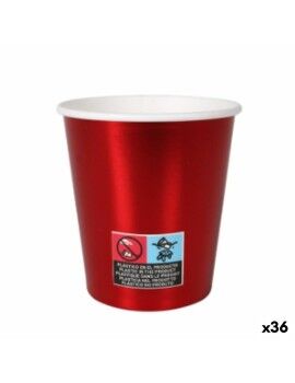 Set de Vasos Algon Cartón Desechables Rojo 36 Unidades 200 ml (10 Piezas)