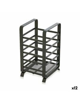 Bote para Utensilios de Cocina Confortime Negro Metal 10,5 x 9,5 x 18 cm (12 Unidades)