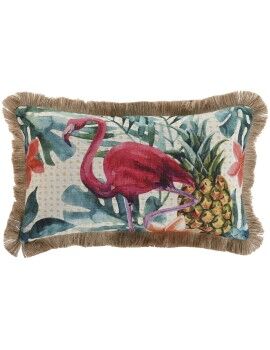 Almofada Home ESPRIT Franjas Tropical 50 x 30 cm