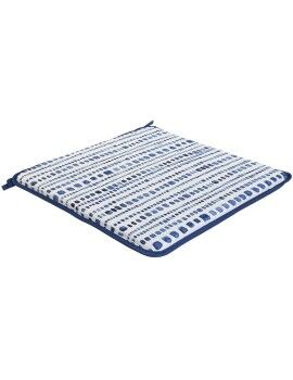 Cojín para sillas Home ESPRIT Azul Blanco 38 x 38 x 2 cm