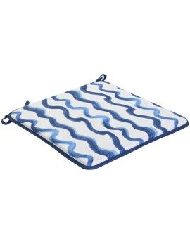 Cojín para sillas Home ESPRIT Azul Blanco 38 x 38 x 2 cm