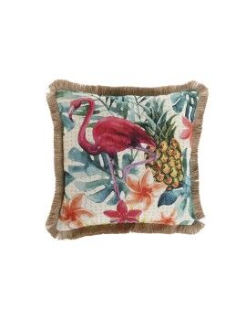 Almofada Home ESPRIT Franjas Tropical 45 x 45 cm