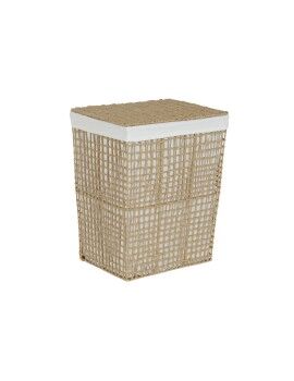 Cesto da Roupa Home ESPRIT Branco Natural Metal 44 x 35 x 55 cm