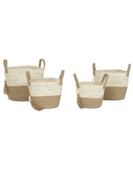 Conjunto de Cestas Home ESPRIT Natural Marrom claro Juta Moderno 40 x 40 x 41 cm