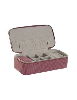 Caja-Joyero Home ESPRIT Crema Magenta 20,5 x 10 x 6 cm (2 Piezas)