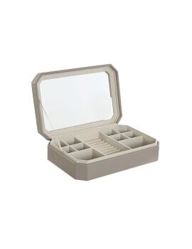 Caja-Joyero Home ESPRIT Beige Cristal 30 x 21 x 6 cm