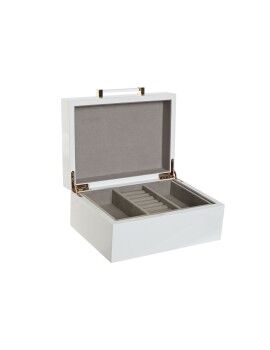 Caja-Joyero Home ESPRIT Blanco Crema Madera Madera MDF 20 x 15,5 x 9,5 cm