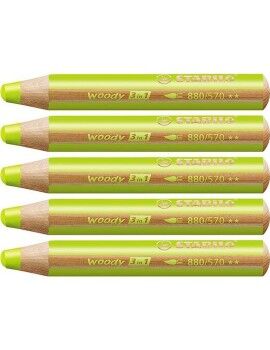 Lápis de cores Stabilo Woody Verde 3 em 1 (5 Unidades)