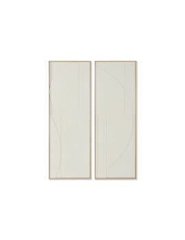 Pintura Home ESPRIT Branco Natural Abstrato Escandinavo 50 x 4 x 140 cm (2 Unidades)