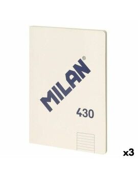 Caderno Milan 430 Bege A4 48 Folhas 21 x 29,7 cm (3 Unidades)