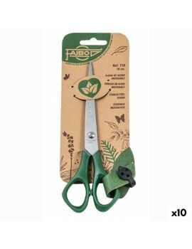 Tijeras Faibo Verde Acero Inoxidable 16 cm Plástico (10 Unidades)