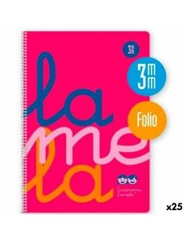 Caderno Lamela Cuadrovía Cor de Rosa Fluorescente Din A4 80 Folhas 21,5 x 31,5 cm 5 Peças (25...