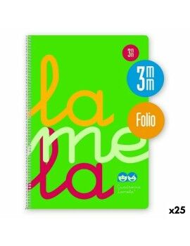 Caderno Lamela Cuadrovía Verde Fluorescente Din A4 80 Folhas 21,5 x 31,5 cm 5 Peças (25 Unidades)