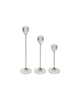 Set de Portavelas Romimex Metal Vidrio 6 x 26 x 6 cm 3 Piezas