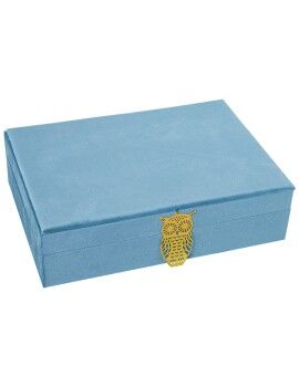 Caja-Joyero Alexandra House Living Azul Textil 28 x 7 x 20 cm