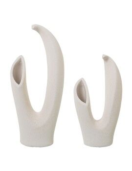 Set de 2 Jarrones Alexandra House Living Beige Cerámica