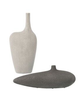 Set de 2 Jarrones Alexandra House Living Blanco Gris Cerámica