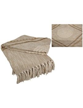 Manta Romimex Beige Bordado 125 x 150 x 150 cm