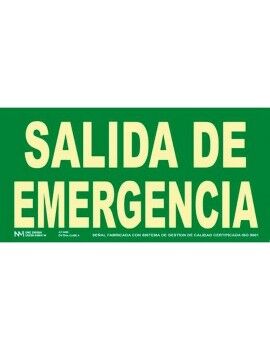 Placa Archivo 2000 "SALIDA DE EMERGENCIA" PVC 32 x 16 cm