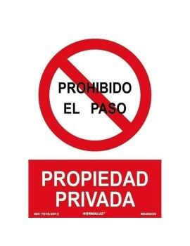 Placa Archivo 2000 "PROHIBIDO EL PASO PROPIEDAD PRIVADA" Polipropileno 32 x 30 cm