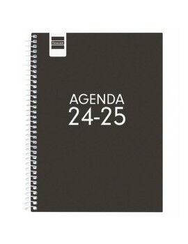 Agenda Finocam COOL Negro Cuarto 15,5 x 21,2 cm 2024-2025