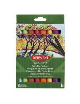 Conjunto de Canetas de Feltro DERWENT Academy Multicolor Ponta dupla 8 Peças