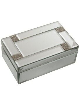 Caja-Joyero Alexandra House Living Gris Cristal Espejo 21 x 8 x 13 cm