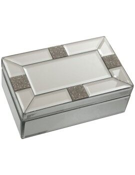 Caja-Joyero Alexandra House Living Gris Cristal Espejo 21 x 8 x 13 cm