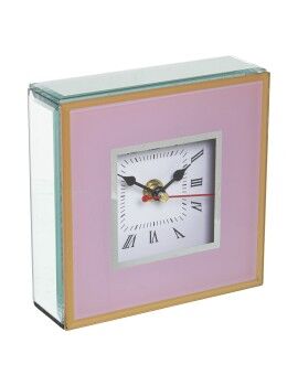 Reloj de Mesa Alexandra House Living Rosa Cristal 14 x 14 x 4 cm