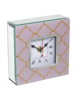 Reloj de Mesa Alexandra House Living Rosa Cristal 14 x 14 x 4 cm