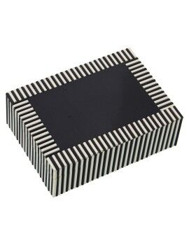 Guarda-Joias Alexandra House Living Branco Preto Plástico 18 x 6 x 13 cm