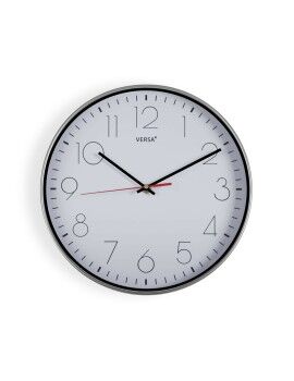 Reloj de Pared Versa Blanco Plateado Plástico Cuarzo 4,3 x 30,5 x 30,5 cm