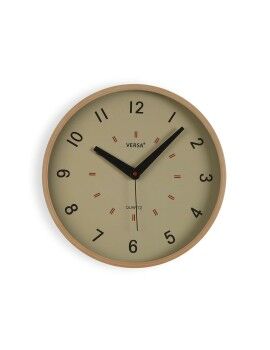 Reloj de Pared Versa Beige Plástico 4 x 30 x 30 cm