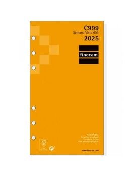 Recarga de páginas de agenda Finocam CLASSIC C999 609 2025 9,4 x 17,1 cm