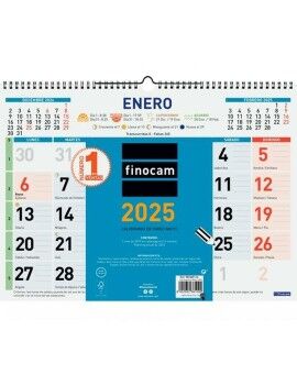 Calendário de parede Finocam Multicolor Papel 2025 43 x 31 cm