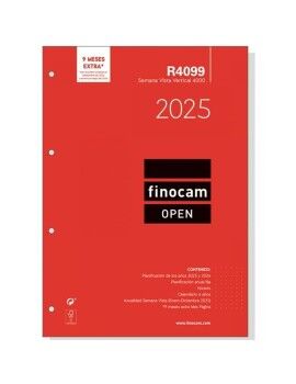 Recambio para Agenda Finocam R4099 4000 A4 2025 21 x 29,7 cm