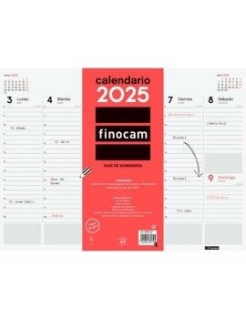 Calendário de Mesa Finocam Papel 42 x 31 cm 2025 Agenda semanal