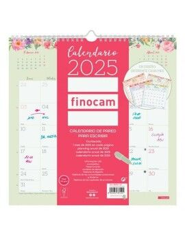 Calendario de pared Finocam Multicolor Papel 2025 30 x 30 cm