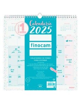 Calendario de pared Finocam CHIC Turquesa Papel 2025 30 x 30 cm