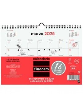 Calendario de pared Finocam Papel 2024-2025 21 x 15 cm 16 Meses