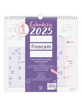 Calendario de pared Finocam CHIC Morado Papel 2025 30 x 30 cm