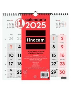 Calendario de pared Finocam Papel 2025 30 x 30 cm