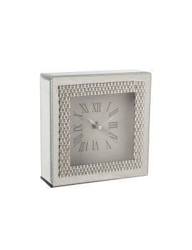 Reloj de Mesa Alexandra House Living Gris Cristal Espejo 15 x 15 x 5 cm