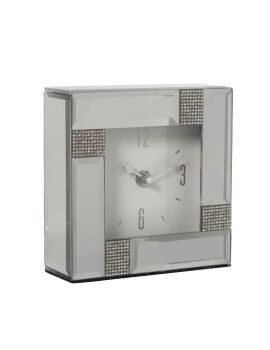 Tafelklok Alexandra House Living Cinzento Cristal Espelho 14 x 4 x 14 cm