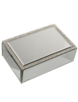 Caja-Joyero Alexandra House Living Gris Cristal Espejo 20 x 6 x 13 cm