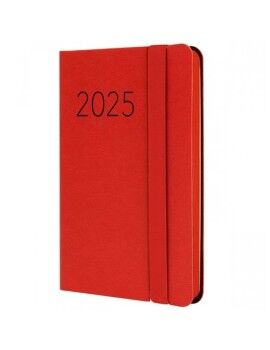 Agenda Finocam FLEXI Rojo Mini 8,2 x 12,7 cm 2025 Lisa